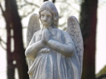 Ange en prière - statue en pierre - 100 cm - détaillée