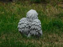 Zittende engel - stenen beeld - 28 cm - klassieke decoratie