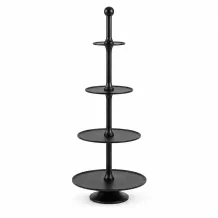 Zwarte XL etagère van aluminium – 4-laags – 125 cm hoog