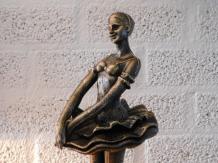 Statue de ballerine, fonte, aspect bronze, décoration d'intérieur