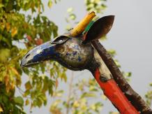 Giraffe 'Zhenga' - handgefertigt aus Afrika - 200 cm - farbig