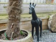 Giraffe - Polystone - 110 cm - schwarz glänzend - zeitlos