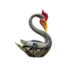 Glasgeblazen zwaan – handgemaakt kunstbeeld – kleurrijk