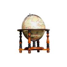 Wereldbol in houten houder - 52 cm - met kompas en maanden