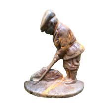 Golfer - gietijzeren beeld - 19 cm - rustieke afwerking