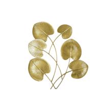 Wandornament Bloem - 63 cm - Goudkleurig - IJzer