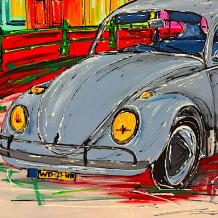 Citroën grise à Amsterdam - semi-abstrait - 100 x 80 cm