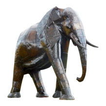XXL Olifant – metalen beeld – bruin – 225 x 250 cm