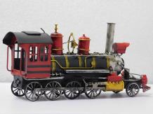 Locomotive à vapeur en métal - 40 cm - Fait main - Train