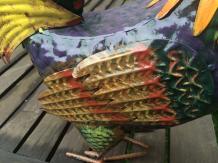 Haan - metalen beeld - 44 cm - in kleur - uniek