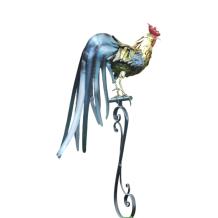Haan - op standaard - metalen beeld - 120 cm - in kleur