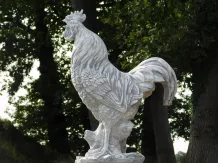 Tuinbeeld haan XL op sokkel – stenen dierenbeeld – 112 cm