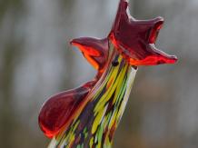 Hahnskulptur aus Glas, Tierskulpturen aus farbigem Glas