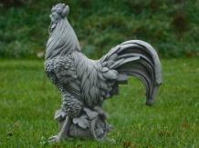 Hahn – Tierstatue aus Stein – 38 cm – klassische Gartenstatue