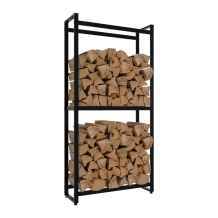 Haardhoutrek – zwart staal – 150 x 75 cm – elegant