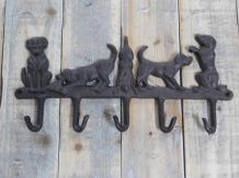 Kleiderständer, Kleiderbügel mit Hunden, Kleiderhaken aus Gusseisen
