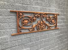 Hekwerk, antiek raam rek, gietijzeren (cast iron) rek / balkon reling