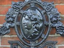 Hekwerk, raamrek, gietijzer, zwart, groot