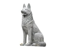 Herdershond beeld – 120 cm – grijs – stenen decoratie