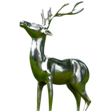 Hertenbeeld – aluminium – zilverkleur – 70 cm hoog