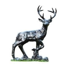 Staand hert - polystone - 110 cm - zwart - gedetailleerd