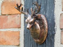 Heurtoir cerf, fer antique, couleur cuivre