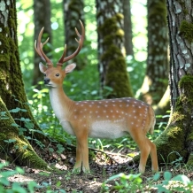 Sikahert - tuinbeeld 'hert met gewei' kunststof - 100 cm