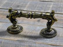Poignée de porte, bouton poussoir, motif dragon-jaune fer (Laiton) | H 5.0 X L 15.5 Cm