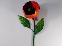 Handgemaakte klaproos - metaal - 82 cm
