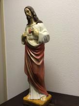 Jésus - statue en pierre - 80 cm - en couleur - détaillée