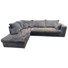 Forse nieuwe ribstoffen U-lounge hoekbank,  U model, taupe, zwart en grijs