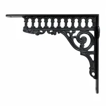 Wandsteun – gietijzer mat zwart – decoratief– 30,7 × 26 cm