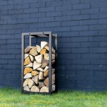 Holzscheitlager, schwarz, Eisenlager für Holzscheite, groß
