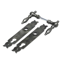 Haustürbeschläge aus Gusseisen – Türgriffe mit Türschildern – PC-geeignet