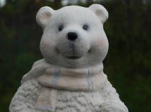 Ours polaire - plastique magnésie - 42 cm - blanc - avec écharpe