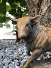 Taureau - statue en fonte - 34 cm - finition rustique