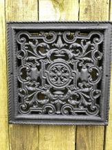 Schwerlastraster / Wandplatte, quadratisch, Gusseisen, schwarz.