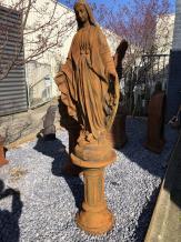 Maria - auf Sockel - Stein - 175 cm - Oxid - detailliert