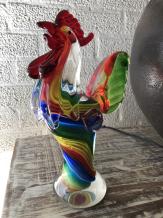 Glasgeblasener Hahn, Handwerkskunst und wunderbare Farben!