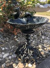 Bain d'oiseaux grand, en aluminium, de qualité, posé sur un socle