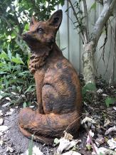 Renard - statue animal en pierre - 40 cm - oxyde - décoration