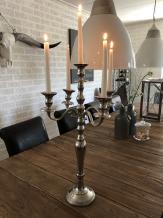 Nickel, candélabre à bougies brutes, très beau design