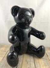 Magnifique ours noir assis en polystone