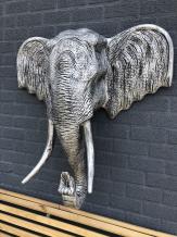 Elefant - Polystone - 106 cm - grau - detailreich