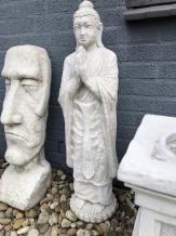 Stehender Buddha - Steinstatue - 115 cm - klassisch weiß