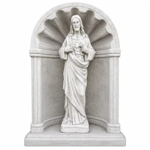 Jezus in bidkapel - Heilig Hart - steen - 95 cm - klassiek