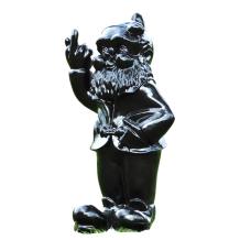 Tuinkabouter - middelvinger - polystone - 80 cm - zwart