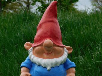 Gnome - statue en polystone - 52 cm - bleu - drôle