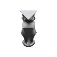 Kat - gietijzer - 26 cm - abstract beeld - zwart