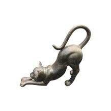 Uitstrekkende kat - polystone - 27 cm - zwart